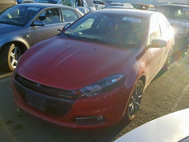 1C3CDFBB0ED860102 - 2014 DODGE DART SXT RED photo 2