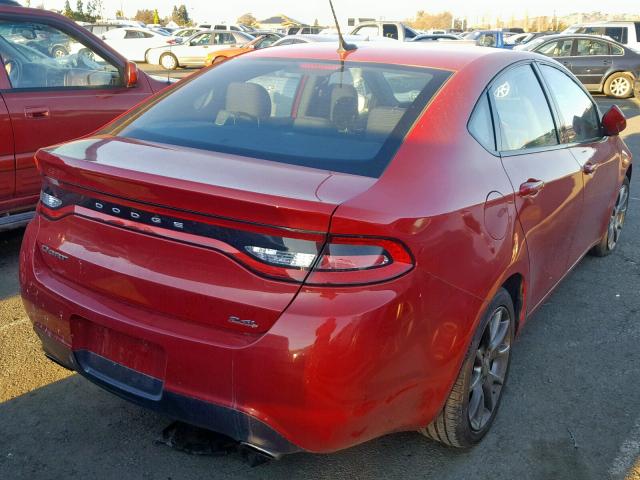 1C3CDFBB0ED860102 - 2014 DODGE DART SXT RED photo 4