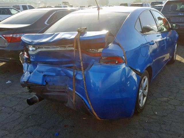 1C3CDFBB4FD276447 - 2015 DODGE DART SXT BLUE photo 4