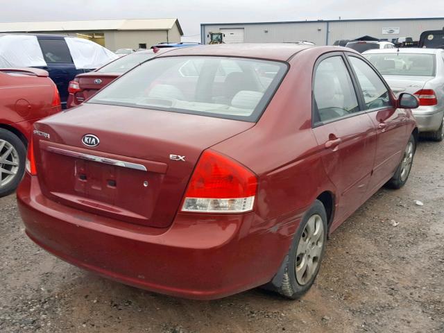 KNAFE121475420328 - 2007 KIA SPECTRA EX RED photo 4