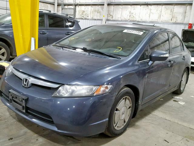 JHMFA36298S021803 - 2008 HONDA CIVIC HYBR BLUE photo 2