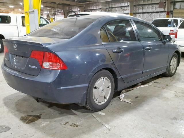 JHMFA36298S021803 - 2008 HONDA CIVIC HYBR BLUE photo 4