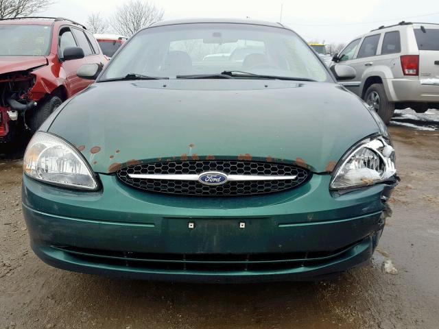 1FAFP55U62A189769 - 2002 FORD TAURUS SES GREEN photo 9