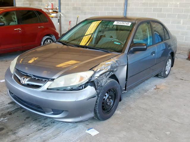 1HGES16335L022119 - 2005 HONDA CIVIC DX V GRAY photo 2