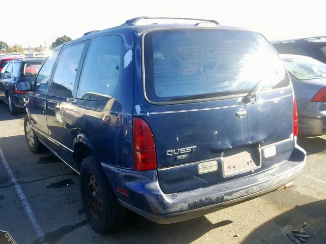 4N2DN11W5PD800272 - 1993 NISSAN QUEST GXE BLUE photo 3