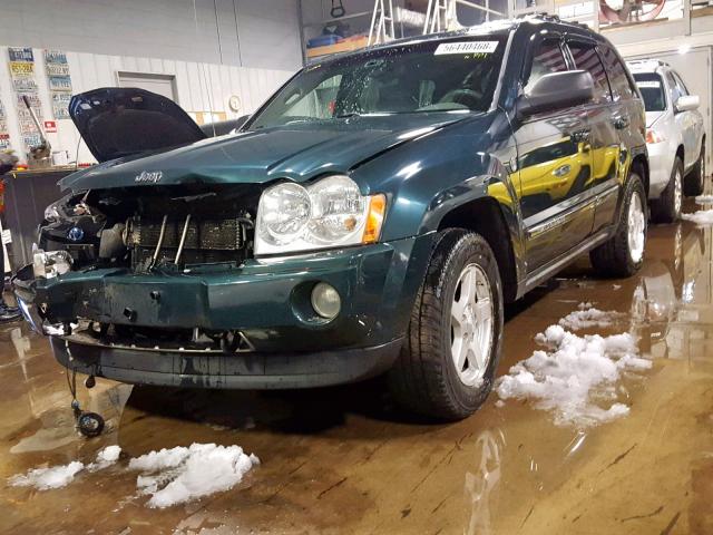 1J4HR58265C675072 - 2005 JEEP GRAND CHER GREEN photo 2