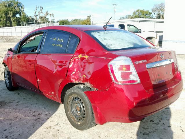 3N1AB6AP9CL684618 - 2012 NISSAN SENTRA 2.0 BURGUNDY photo 3