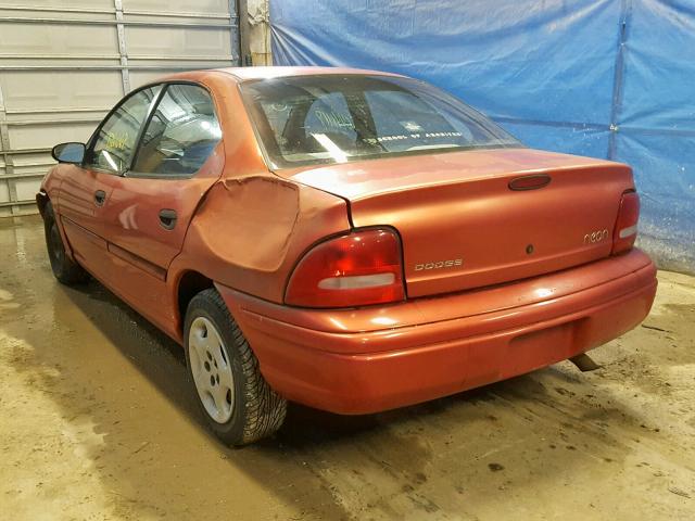 1B3ES47C0WD571904 - 1998 DODGE NEON HIGHL MAROON photo 3