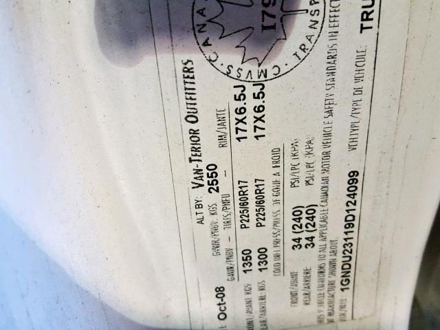 1GNDU23119D124099 - 2009 CHEVROLET UPLANDER L Ağ foto 10