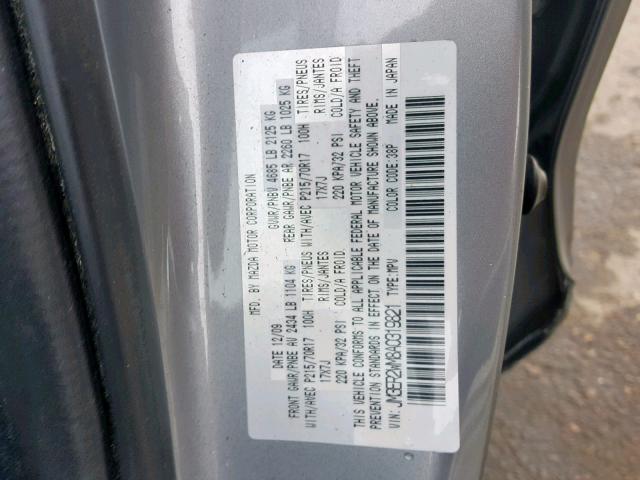 JM3ER2WM8A0319821 - 2010 MAZDA CX-7 SILVER photo 10