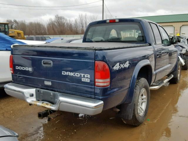 1D7HG48N53S234638 - 2003 DODGE DAKOTA QUA BLUE photo 4