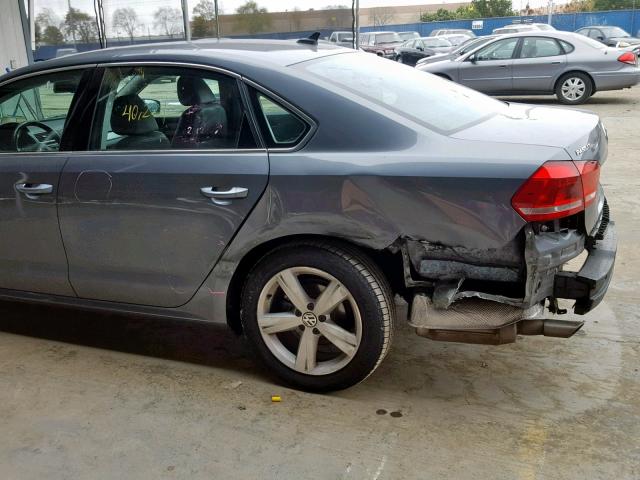 1VWBT7A35EC050123 - 2014 VOLKSWAGEN PASSAT SE GRAY photo 9