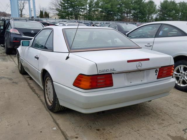 WDBFA66E5LF007295 - 1990 MERCEDES-BENZ 500 SL WHITE photo 3