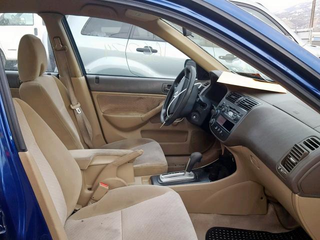 2HGES16344H611790 - 2004 HONDA CIVIC DX V BLUE photo 5