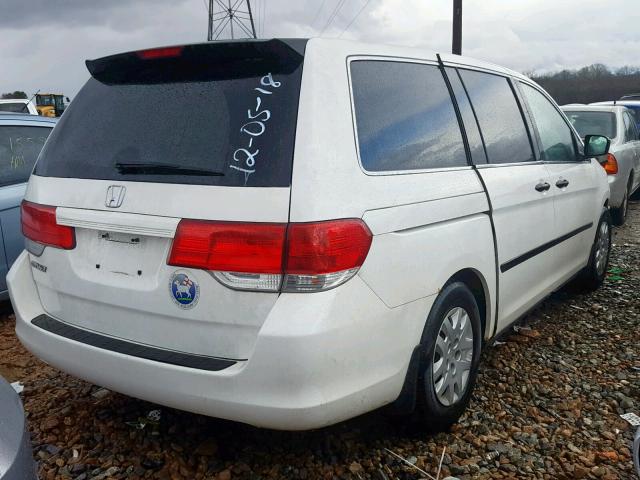 5FNRL38228B052510 - 2008 HONDA ODYSSEY LX WHITE photo 4