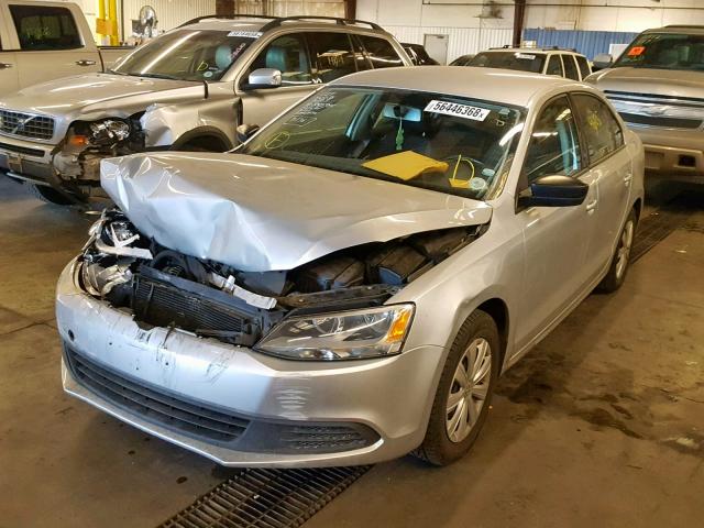 3VW1K7AJ9EM310809 - 2014 VOLKSWAGEN JETTA BASE SILVER photo 2