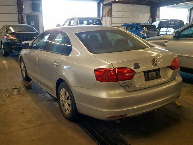 3VW1K7AJ9EM310809 - 2014 VOLKSWAGEN JETTA BASE SILVER photo 3