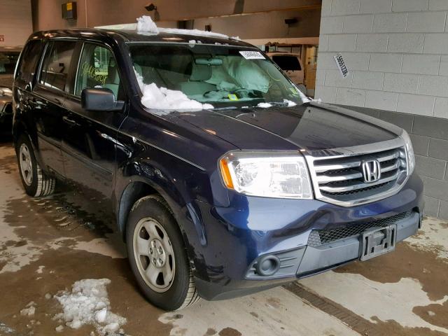 5FNYF4H24EB019920 - 2014 HONDA PILOT LX BLUE photo 1