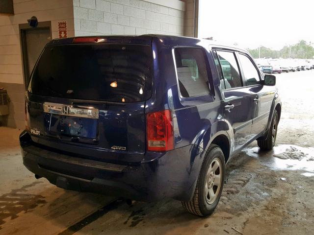 5FNYF4H24EB019920 - 2014 HONDA PILOT LX BLUE photo 4