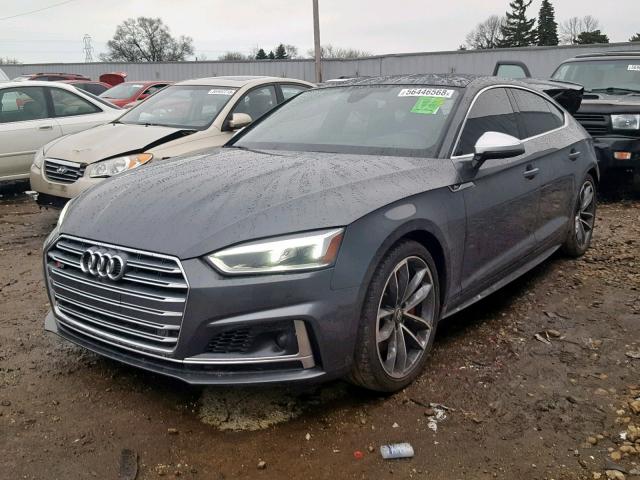 WAUC4CF57JA009888 - 2018 AUDI S5 PRESTIG GRAY photo 2