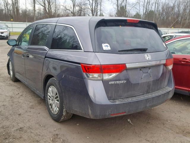 5FNRL5H2XFB066308 - 2015 HONDA ODYSSEY LX GRAY photo 3