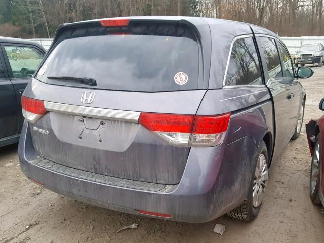 5FNRL5H2XFB066308 - 2015 HONDA ODYSSEY LX GRAY photo 4