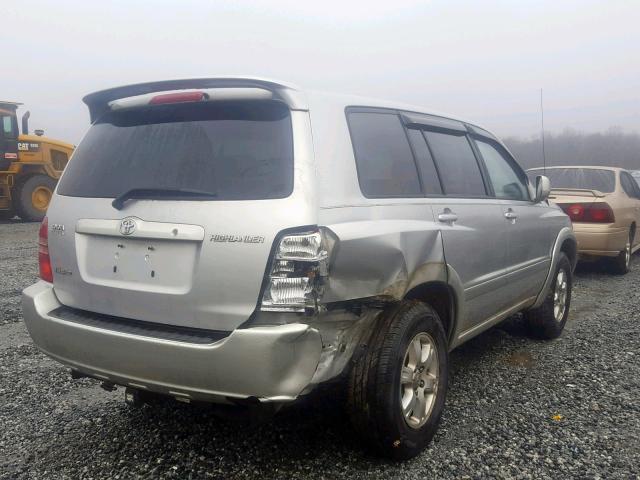 JTEHF21A920060247 - 2002 TOYOTA HIGHLANDER SILVER photo 4