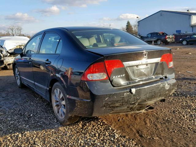 2HGFA16959H316233 - 2009 HONDA CIVIC EXL BLACK photo 3