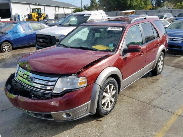 1FMDK05W78GA07423 - 2008 FORD TAURUS X S MAROON photo 2