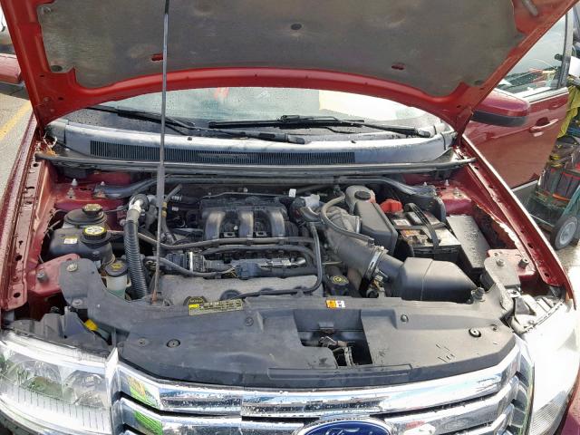 1FMDK05W78GA07423 - 2008 FORD TAURUS X S MAROON photo 7