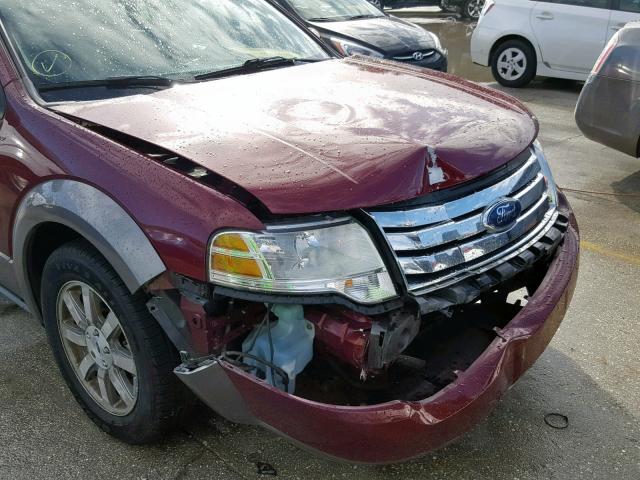 1FMDK05W78GA07423 - 2008 FORD TAURUS X S MAROON photo 9