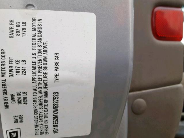 1G1NE52MXW6227523 - 1998 CHEVROLET MALIBU LS Boz foto 10