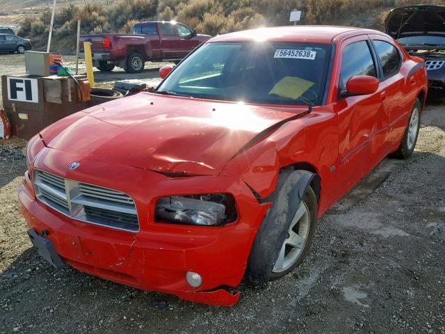 2B3CA3CV1AH309798 - 2010 DODGE CHARGER SX RED photo 2