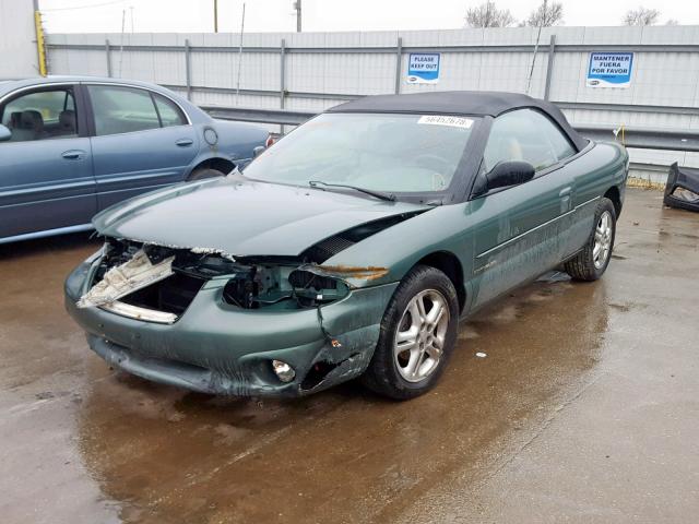 3C3EL55H4VT533864 - 1997 CHRYSLER SEBRING JX GREEN photo 2