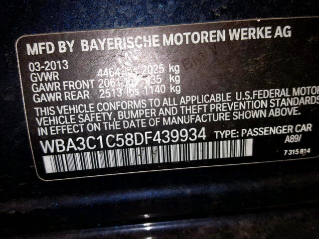 WBA3C1C58DF439934 - 2013 BMW 328 I SULE BLACK photo 10