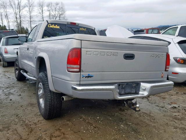 1B7GG23Y9VS293156 - 1997 DODGE DAKOTA SILVER photo 3