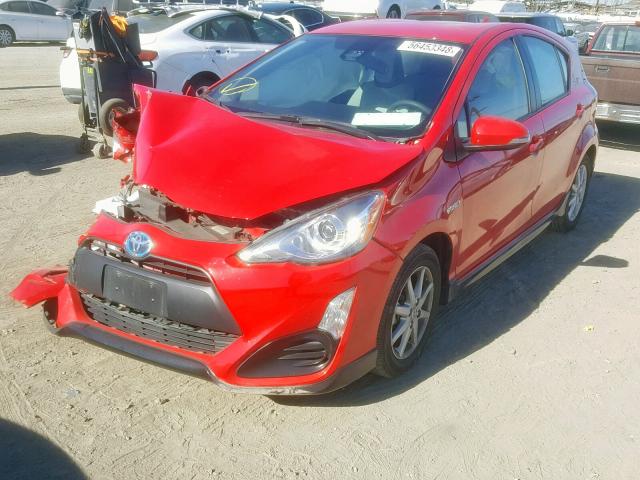 JTDKDTB32H1590911 - 2017 TOYOTA PRIUS C RED photo 2