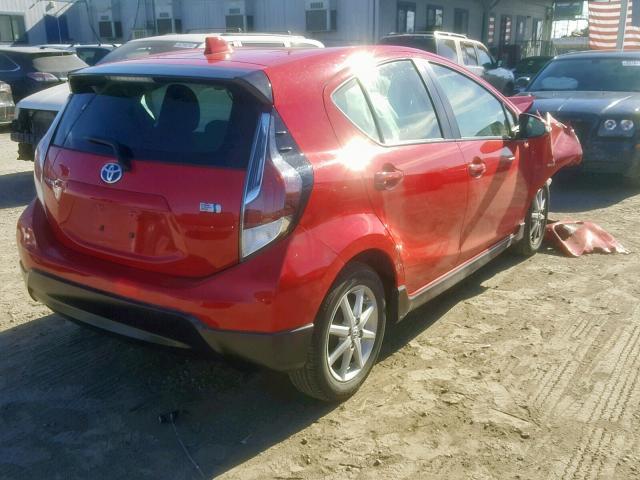 JTDKDTB32H1590911 - 2017 TOYOTA PRIUS C RED photo 4