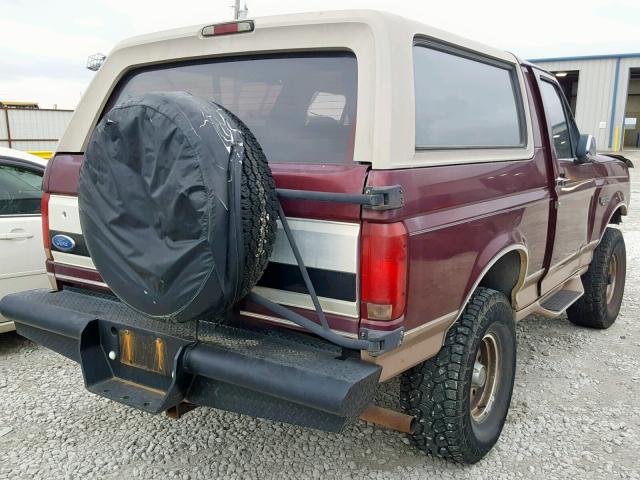 1FMEU15H1TLB65018 - 1996 FORD BRONCO U10 BURGUNDY photo 4