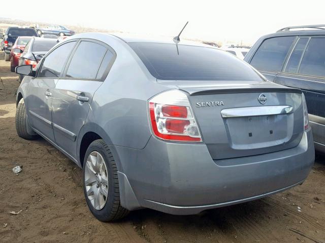 3N1AB6AP8AL626089 - 2010 NISSAN SENTRA 2.0 GRAY photo 3