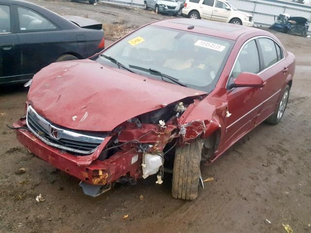 1G8ZS57N77F174021 - 2007 SATURN AURA XE RED photo 2