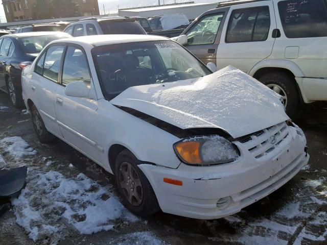 KMHCG45C34U555523 - 2004 HYUNDAI ACCENT GL WHITE photo 1