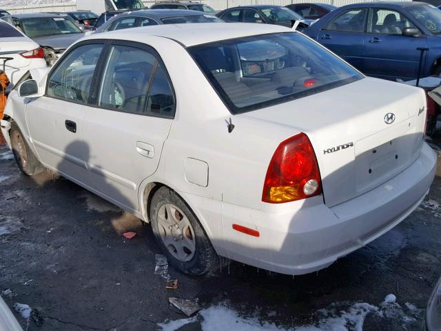 KMHCG45C34U555523 - 2004 HYUNDAI ACCENT GL WHITE photo 3