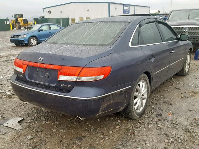 KMHFC46F96A115859 - 2006 HYUNDAI AZERA SE BLUE photo 4