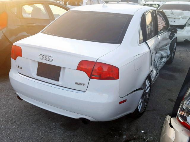 WAUAF78E08A158885 - 2008 AUDI A4 2.0T WHITE photo 4