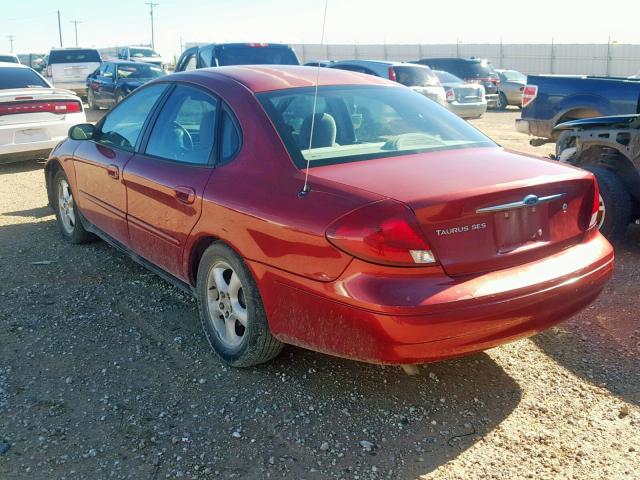 1FAFP55281A251203 - 2001 FORD TAURUS SES RED photo 3