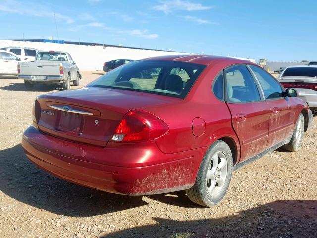 1FAFP55281A251203 - 2001 FORD TAURUS SES RED photo 4