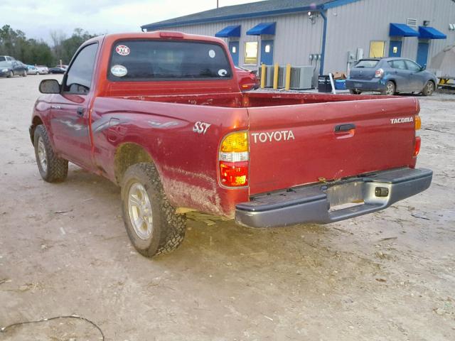 5TENL42N91Z779980 - 2001 TOYOTA TACOMA RED photo 3
