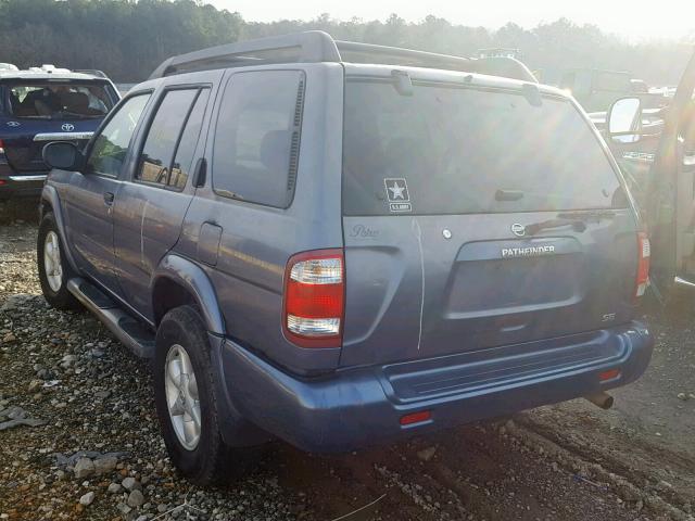 JN8DR09X22W651917 - 2002 NISSAN PATHFINDER BLUE photo 3