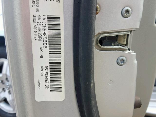 1B3HB48B37D258639 - 2007 DODGE CALIBER SX SILVER photo 10